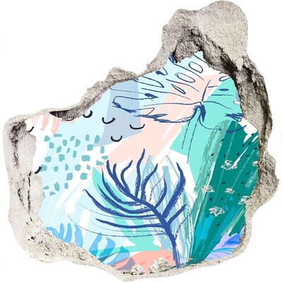 3D wall hole Tropical paradise behind the wall