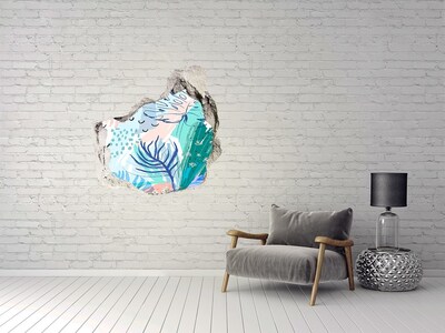 3D wall hole Tropical paradise behind the wall