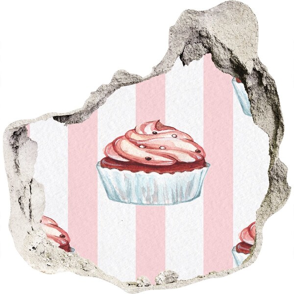 3D wall hole Cupcake in a Hole in the Wall