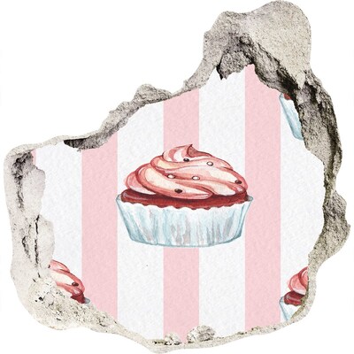 3D wall hole Cupcake in a Hole in the Wall