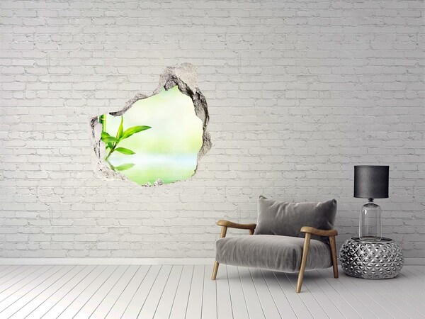 Hole wall sticker Green paradise with bamboo