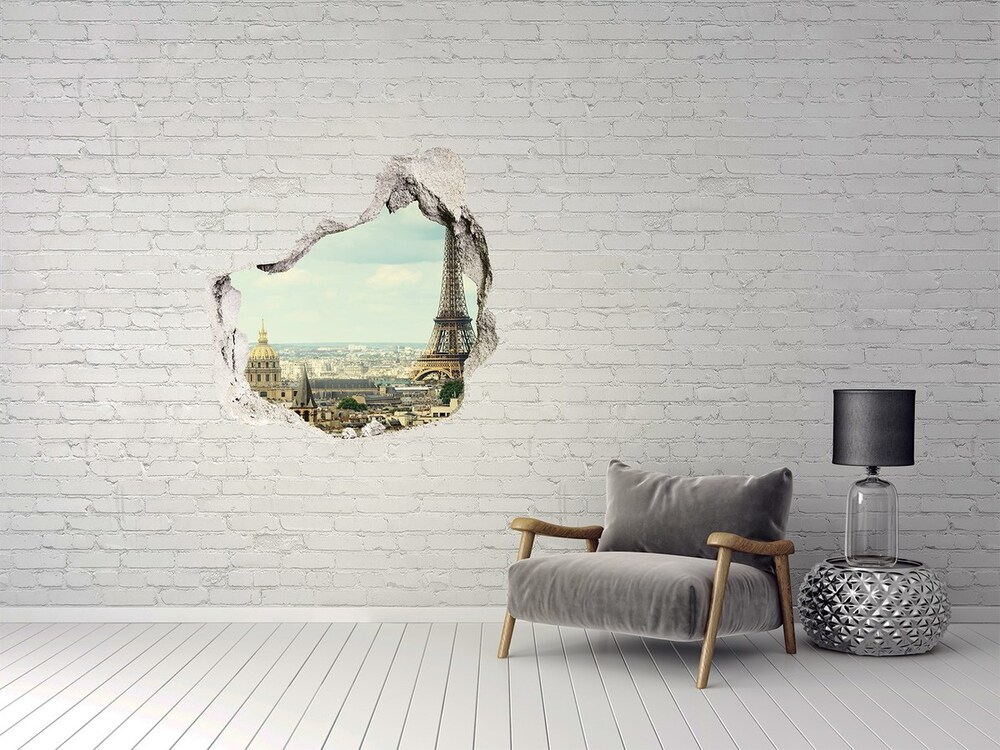 Hole wall sticker Eiffel Paris tower