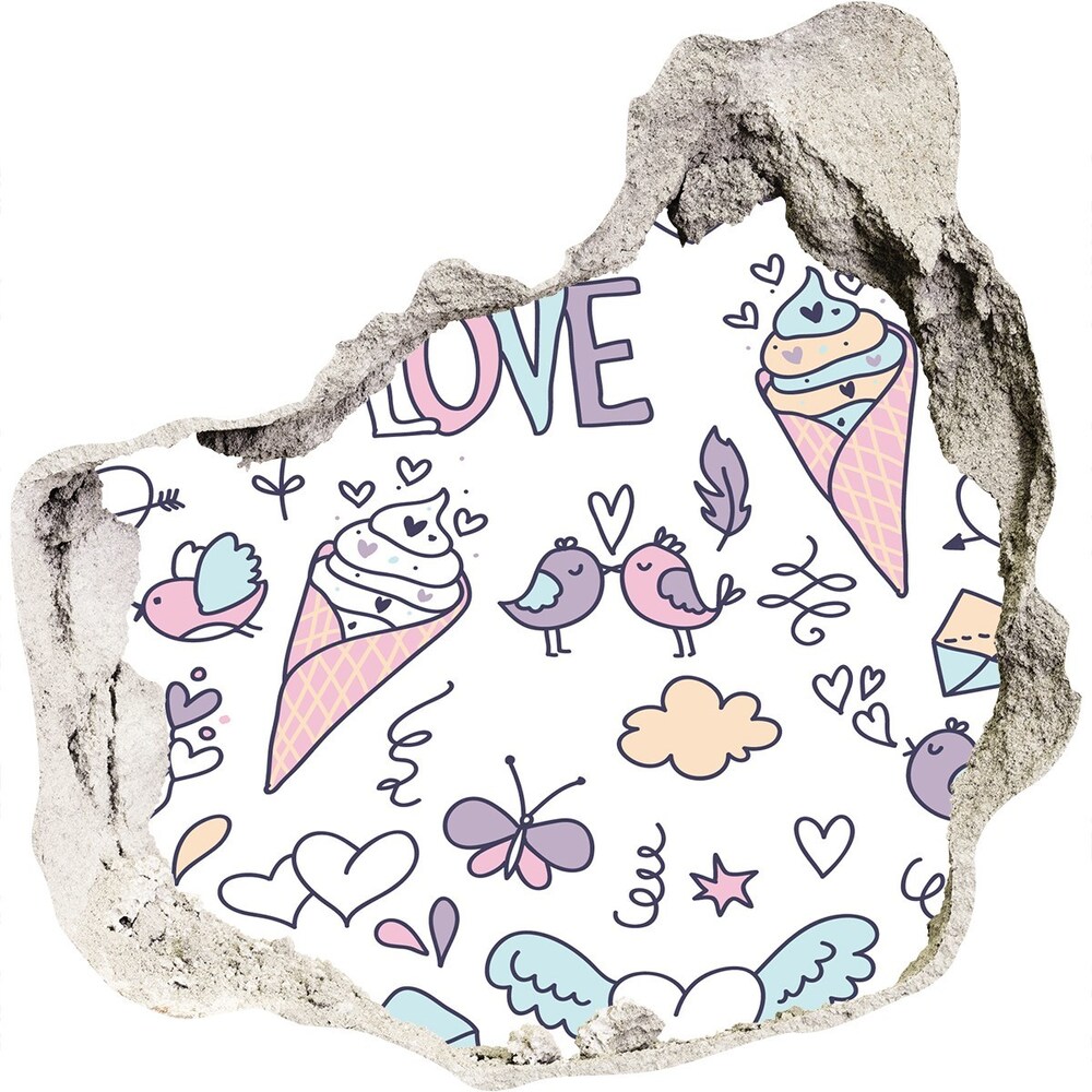 Hole wall sticker Romantic pattern