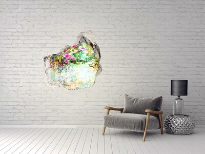 3D wall hole Multi -colored flowers