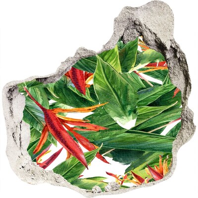 3D wall hole Tropical paradise behind the wall