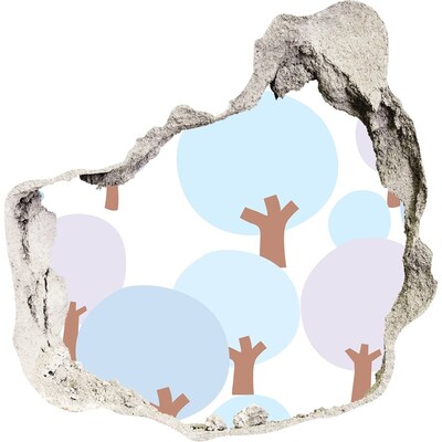 Hole wall sticker Colorful trees