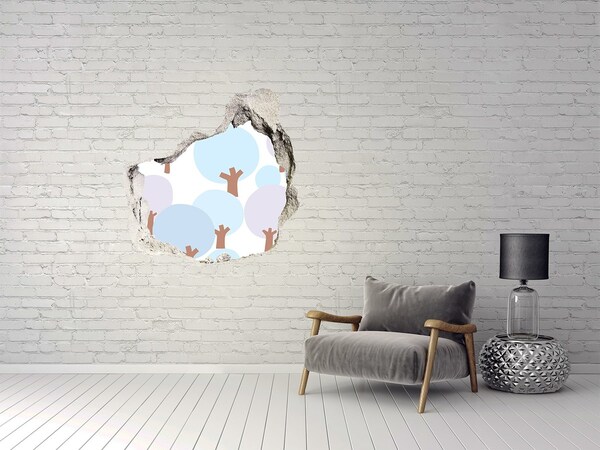 Hole wall sticker Landscape with trees