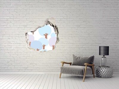 Hole wall sticker Landscape with trees