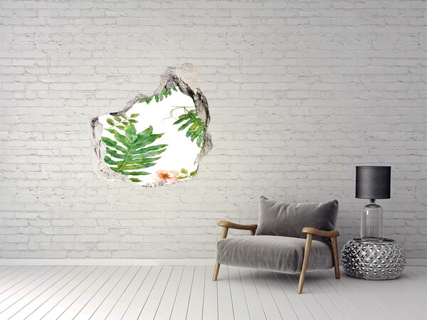 Hole in the wall sticker Tropical paradise behind the wall