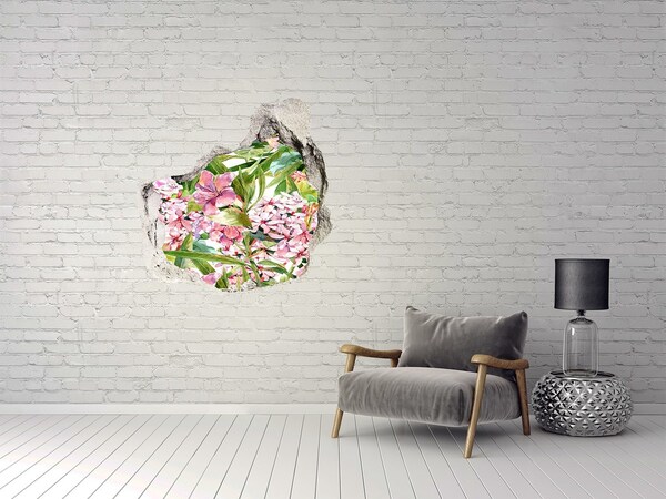 3D wall hole wallpaper Floral pattern