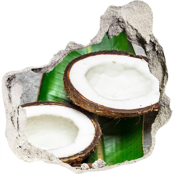 3D wall hole wallpaper Coconut Treasures in the Heart of the Jungle