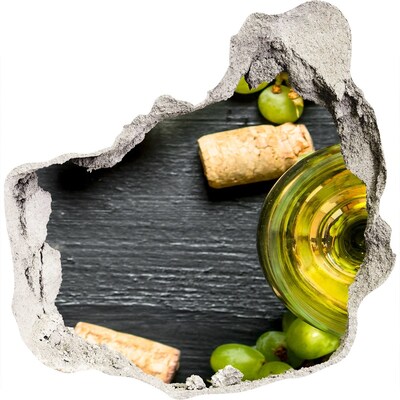 Hole in the wall decal Wine and grapes