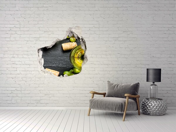 Hole in the wall decal Wine and grapes