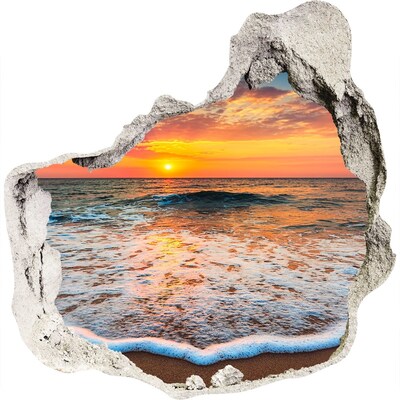 Hole in the wall decal Sunset over the sea