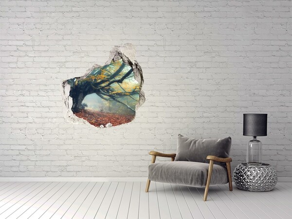 Hole in the wall sticker The enchanted forest in its autumnal robe
