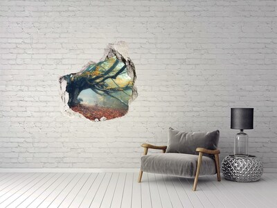 Hole in the wall sticker The enchanted forest in its autumnal robe