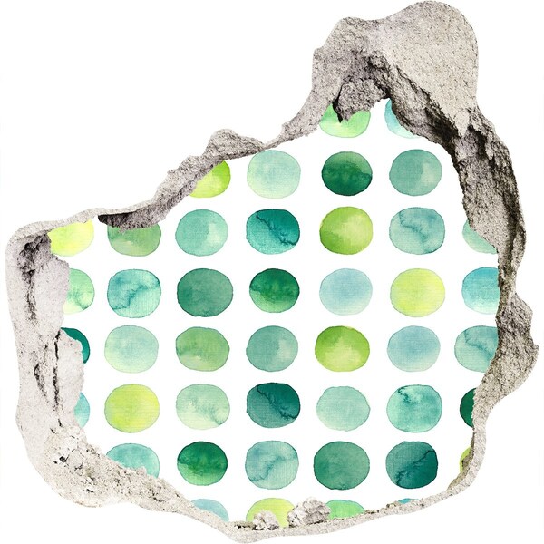 Hole in the wall sticker Green dots