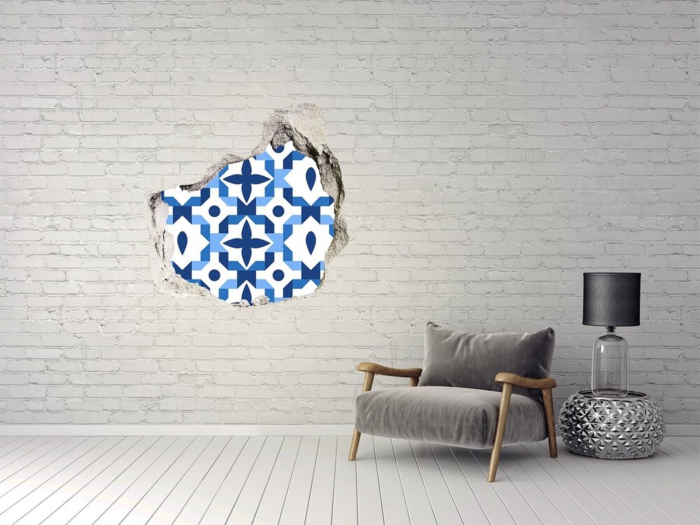 Hole in the wall sticker Geometric background