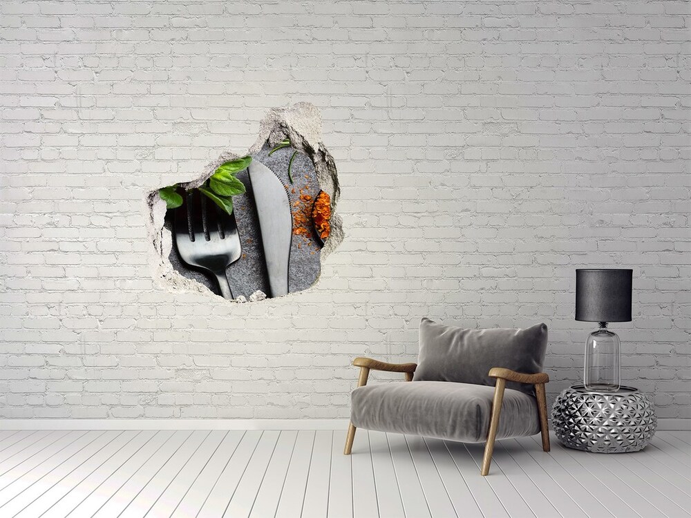 Hole in the wall decal Cutlery and spices