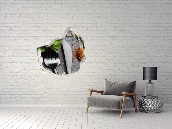 Hole in the wall decal The culinary world behind the wall
