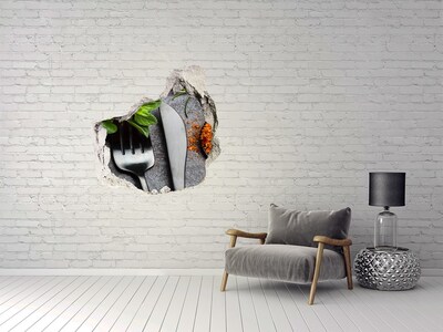 Hole in the wall decal The culinary world behind the wall