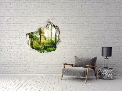 Hole in the wall decal Morning sun forest