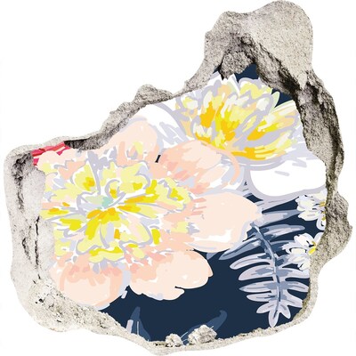 3D wall hole Flower garden behind the wall