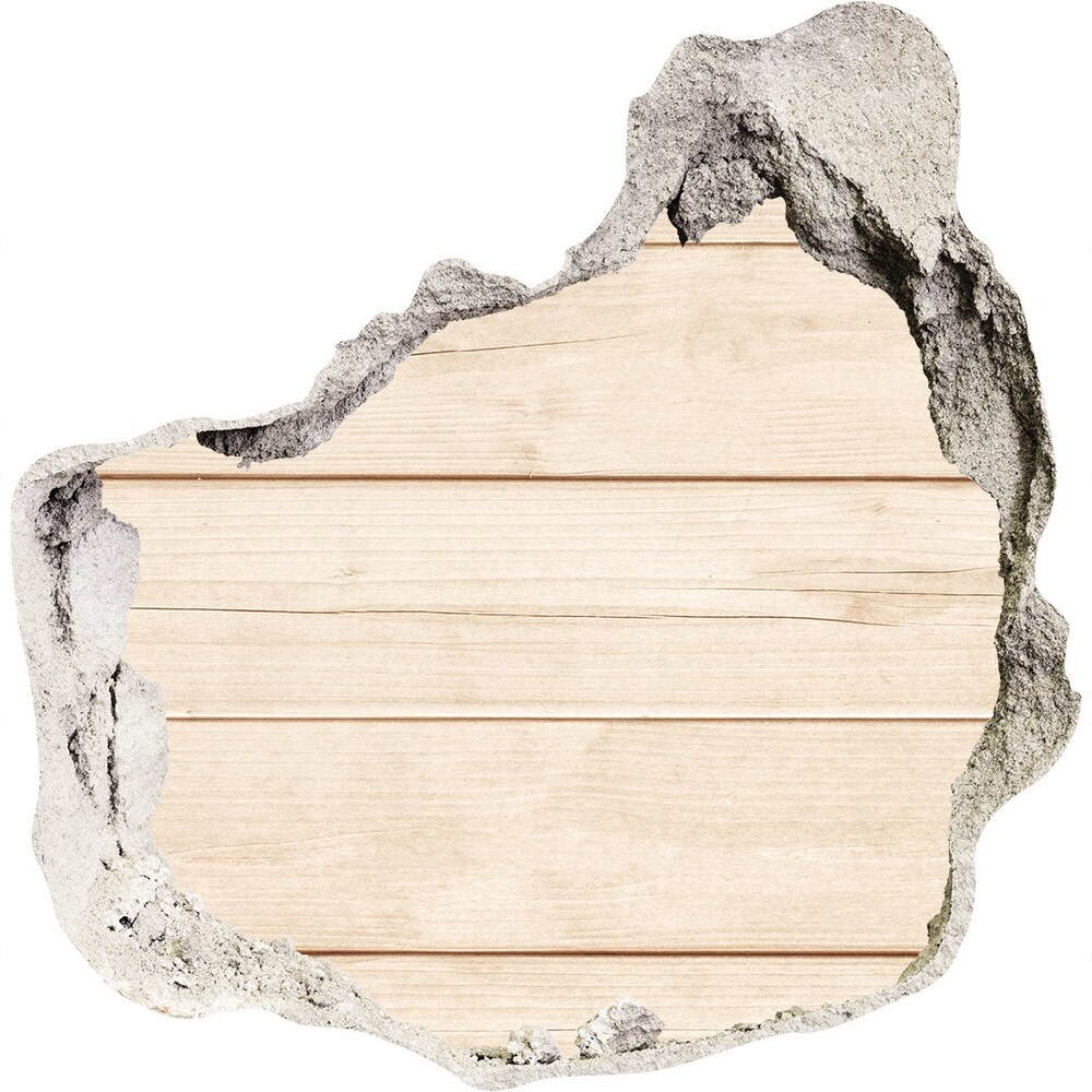 Hole wall sticker Wooden background