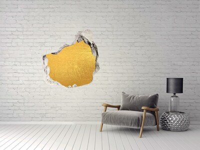 3D wall hole wallpaper Golden foil background