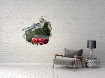 Hole in the wall decal Car in the mountains