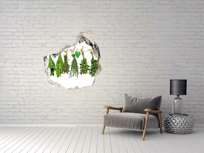 Hole in the wall sticker Herbs on a string