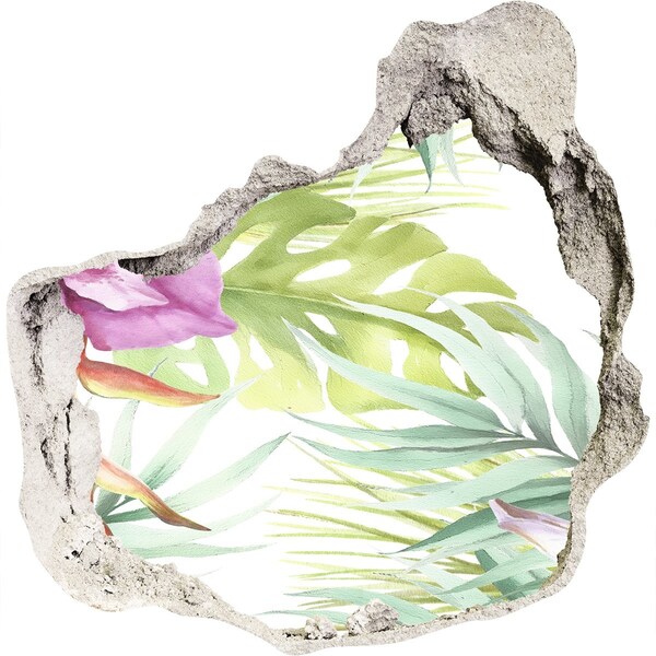 Hole wall sticker Hawaiian flowers