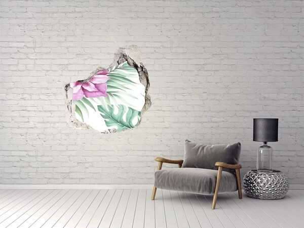 Hole in the wall decal Tropical paradise behind the wall