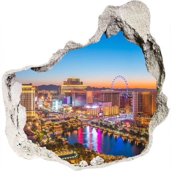 Hole in the wall decal Las Vegas at night
