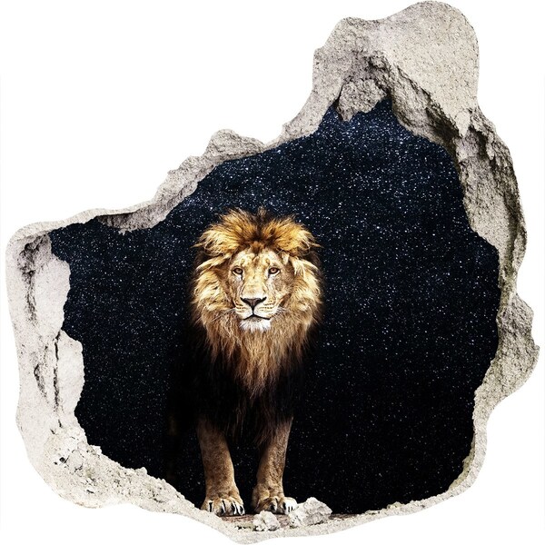 Hole in the wall decal Lion in a hole in the wall