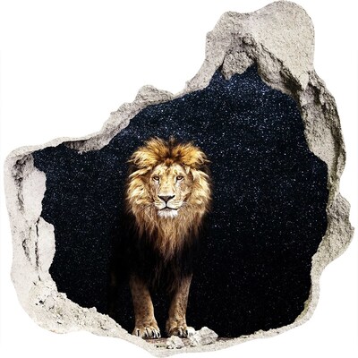 Hole in the wall decal Lion against the backdrop of the stars