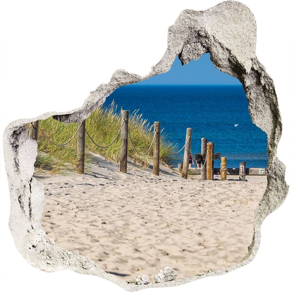 Hole in the wall decal Tropical beach with sea view