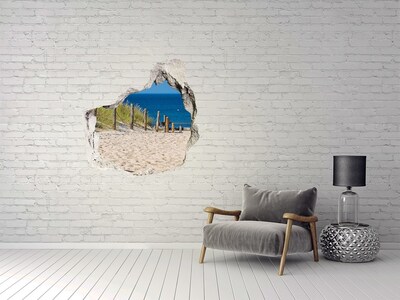 Hole in the wall decal Tropical beach with sea view