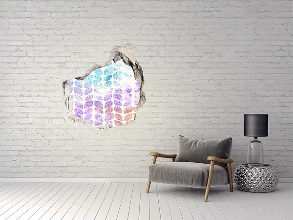 Hole wall sticker Colorful leaves