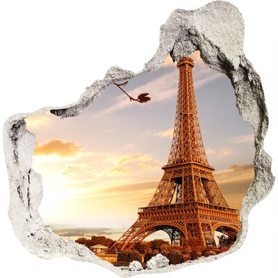 Hole wall sticker Eiffel Paris tower