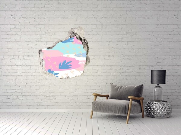 Hole wall sticker Tropical paradise behind the wall