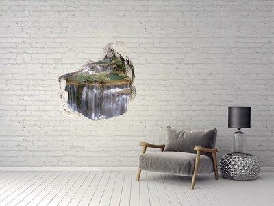 Hole in the wall sticker Waterfall in the forest