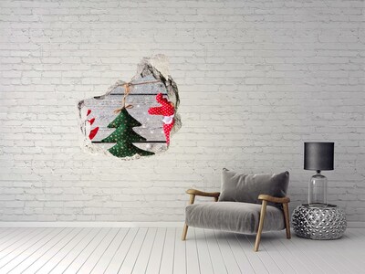 Hole in the wall decal Decorations on a string