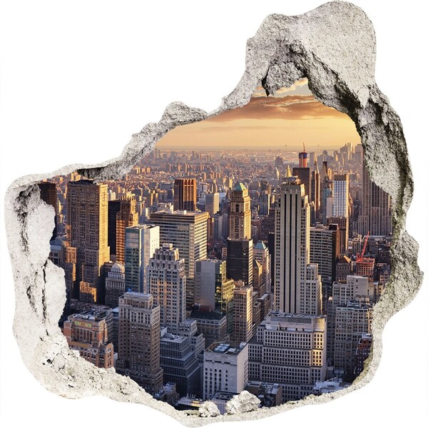 3D wall hole View of New York