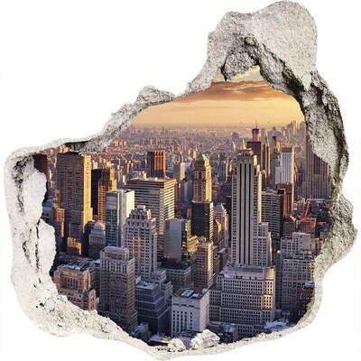 3D wall hole View of New York