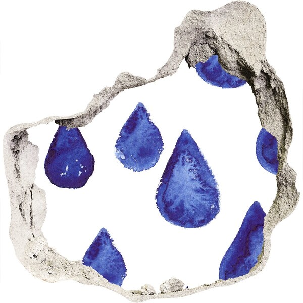 3D wall hole Water droplets on the wall