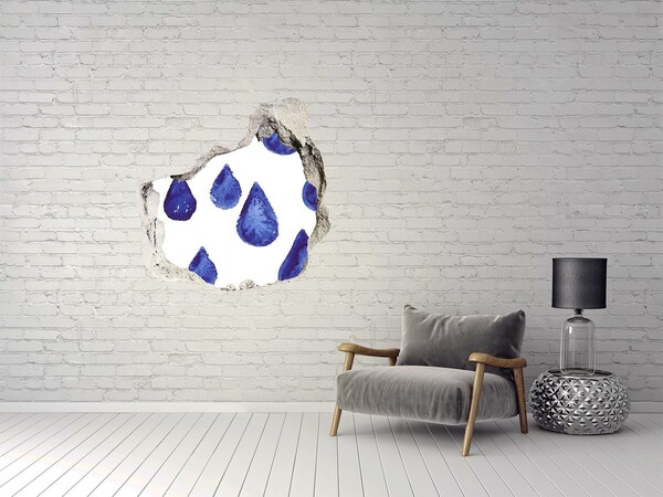 3D wall hole Water droplets on the wall