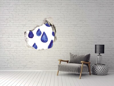 3D wall hole Water droplets on the wall