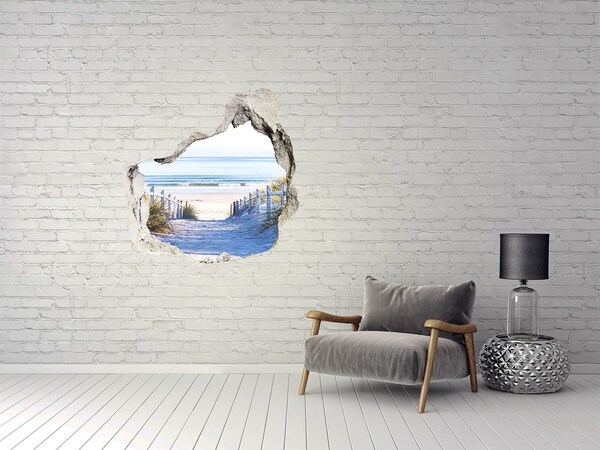 3D wall hole Mysterious ocean beach