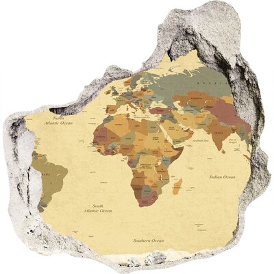 Hole wall sticker Retro style map of Africa